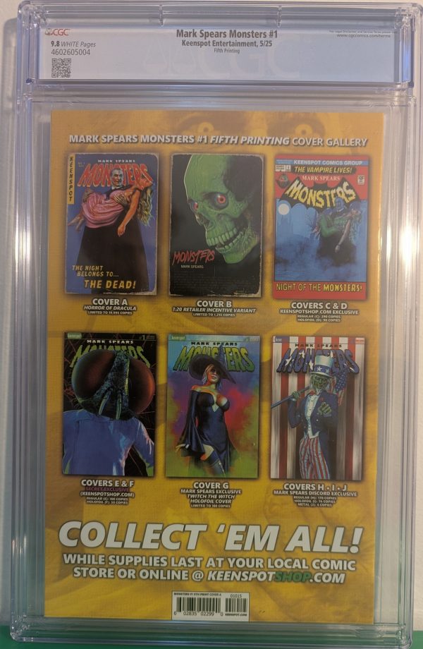 Mark Spears Monsters - Issue 1- 5th Printing Mark Spears 9.8 CGC - Image 3